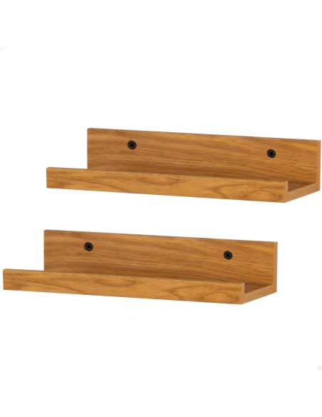 Max Home Conjunto 2 prateleiras de madeira 25x10x5 cm