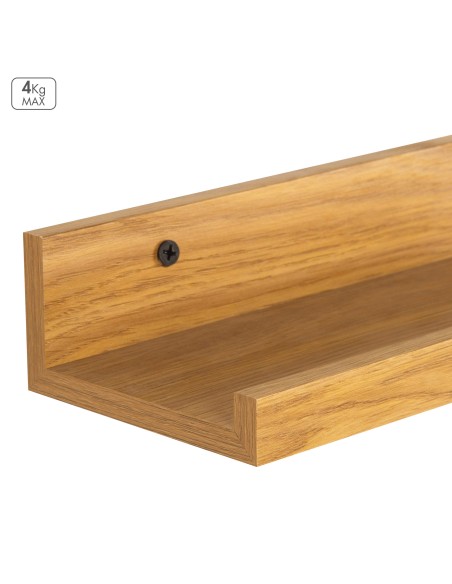 Max Home Conjunto 2 prateleiras de madeira 25x10x5 cm