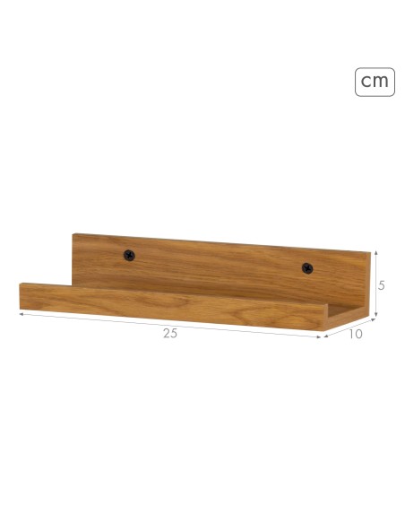 Max Home Conjunto 2 prateleiras de madeira 25x10x5 cm