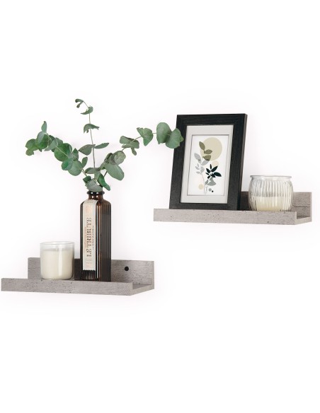 Max Home Conjunto de 2 prateleiras de efeito cimento 25x10x5 cm