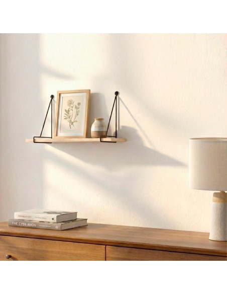 Max Home Prateleira de parede suspensa em madeira 30x14,5x20 cm