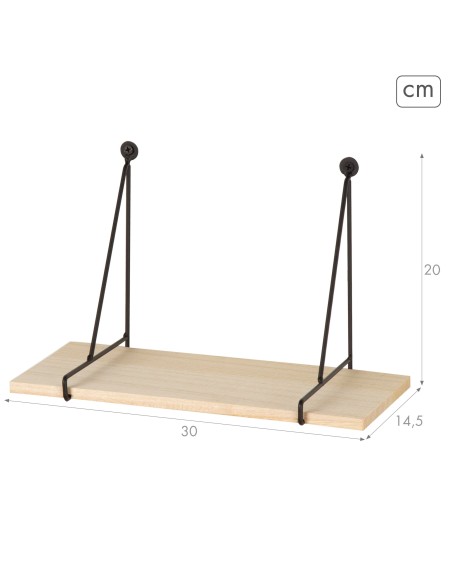 Max Home Prateleira de parede suspensa em madeira 30x14,5x20 cm