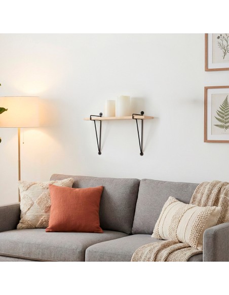 Max Home Prateleira de parede suspensa em madeira 30x14,5x20 cm