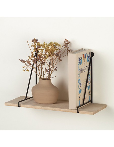 Max Home Prateleira de parede suspensa em madeira 30x14,5x20 cm