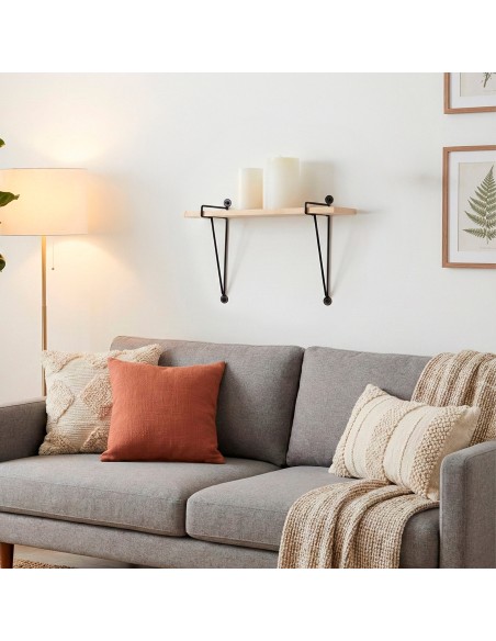 Max Home Prateleira de parede suspensa em madeira 40x14,5x20 cm