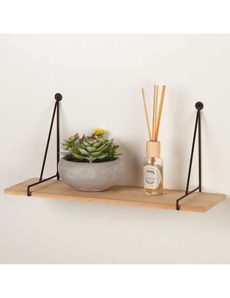 Max Home Prateleira de parede suspensa em madeira 40x14,5x20 cm