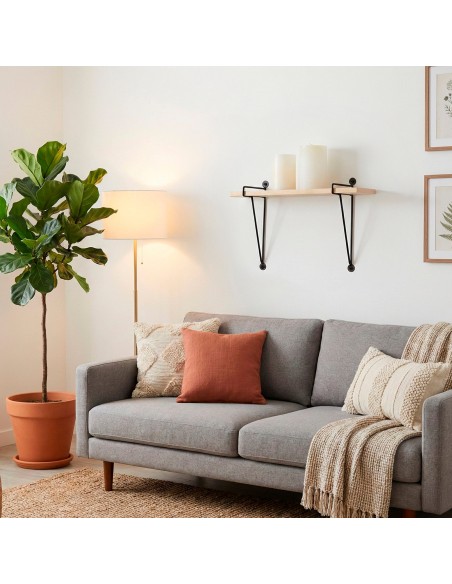 Max Home Prateleira de parede suspensa em madeira 50x14,5x20 cm
