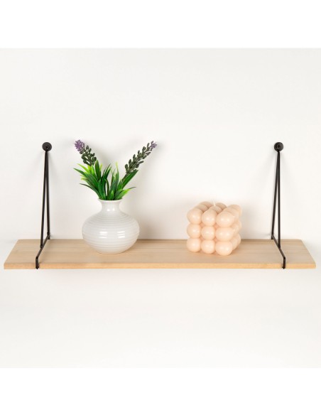 Max Home Prateleira de parede suspensa em madeira 50x14,5x20 cm
