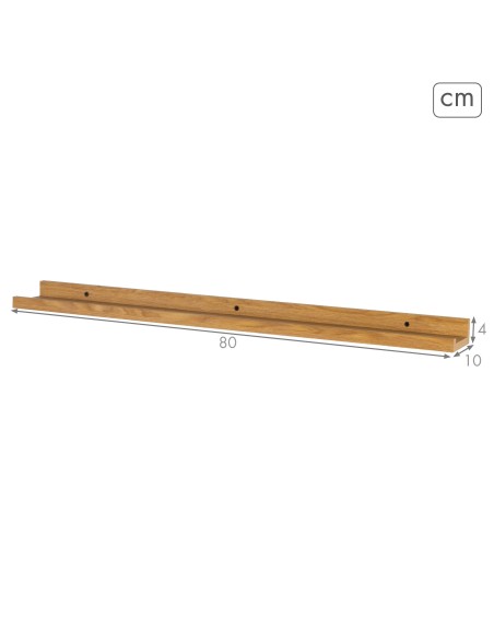 Max Home Prateleira de parede em madeira 80x10x4 cm