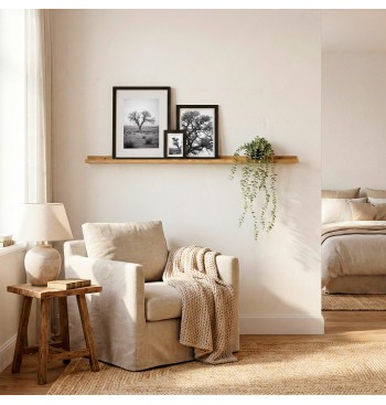 Max Home Prateleira de parede em madeira 120x10x4 cm 2