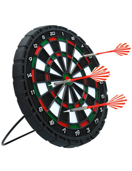 Alvo eletrônico multijogos para dardos com 3 dardos Ø31 cm