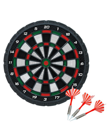 Alvo eletrônico multijogos para dardos com 3 dardos Ø31 cm