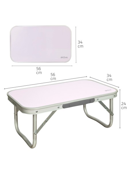 Mesa de campismo baixa em alumínio