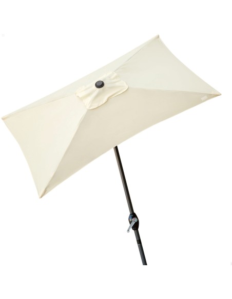 Guarda-sol de varanda 200x120 cm bastão em alumínio de cor creme