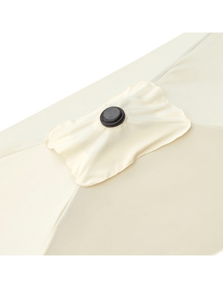 Guarda-sol de varanda 200x120 cm bastão em alumínio de cor creme