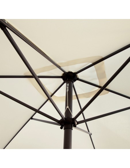 Guarda-sol de varanda 200x120 cm bastão em alumínio de cor creme
