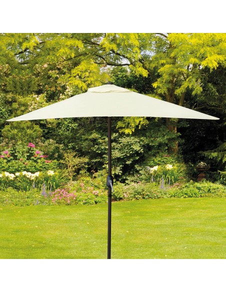 Guarda-sol de varanda 200x120 cm bastão em alumínio de cor creme
