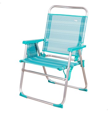 Cadeira de praia alta fixa turquesa 48x50x88 cm turquesa...