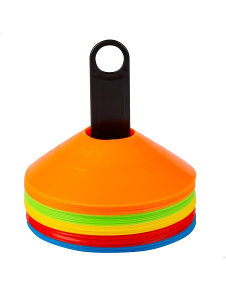 Conjunto de 50 cones de treino de utilização múltipla 19 cm com suporte