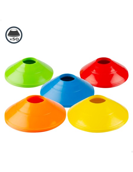 Conjunto de 50 cones de treino de utilização múltipla 19 cm com suporte