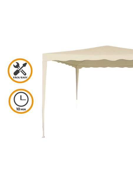 Gazebo de jardim destacável 300x300x240 cm creme