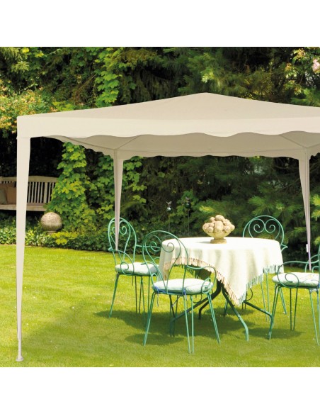 Gazebo de jardim destacável 300x300x240 cm creme