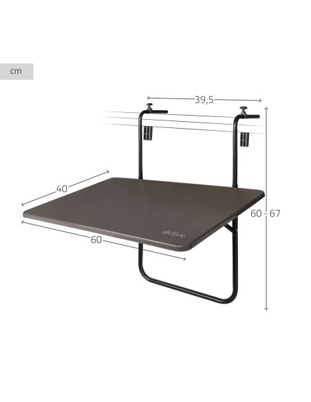 Mesa dobrável de varanda multiposições