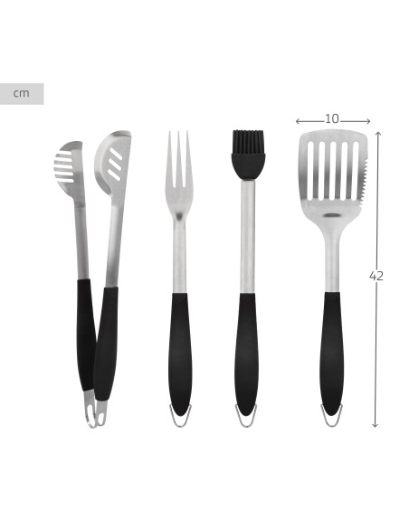 Conjunto de 4 acessórios para churrasco