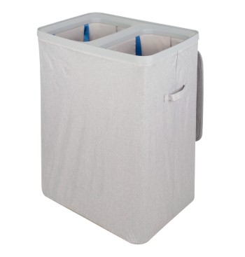 Max Home Cesto de roupa suja 100 litros cinza claro 2...