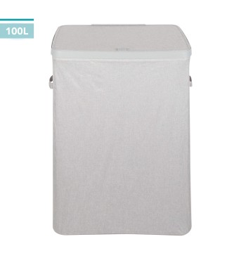 Max Home Cesto de roupa suja 100 litros cinza claro 2... 2