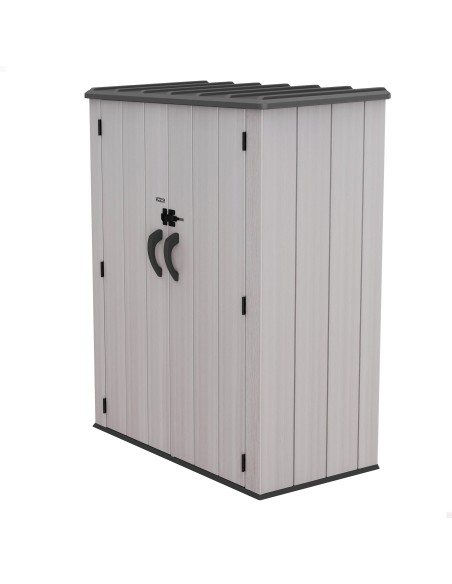 Lifetime Armário de armazenamento externo vertical Rough Cut™ de 1445 litros com prateleiras e ganchos