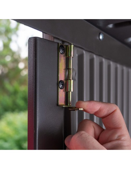 Lifetime Armário de armazenamento externo vertical Rough Cut™ de 1445 litros com prateleiras e ganchos