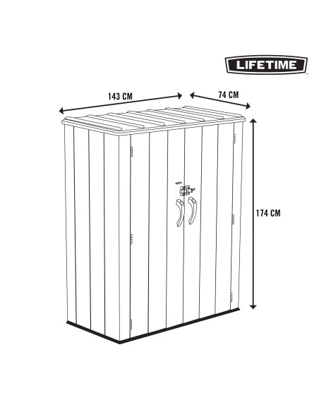 Lifetime Armário externo ultrarresistente 143x74x174 cm