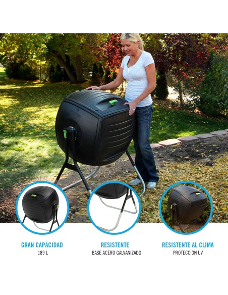 Lifetime Compostor doméstico ultrarresistente 75x81x113 cm 189 litros