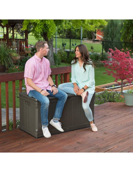 Lifetime Caixa de armazenamento de jardim marrom ultrarresistente