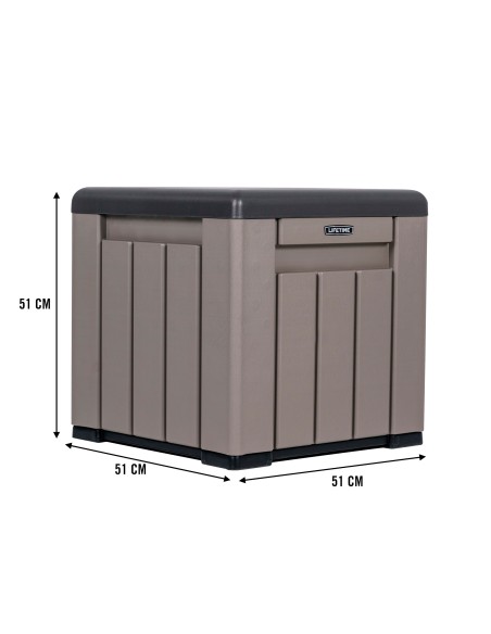 Lifetime Cubo de armazenamento externo cinza 51x51x51 cm