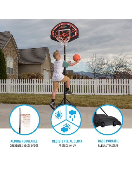 Lifetime Cesta de basquete ultrarresistente, altura ajustável 165-222 cm
