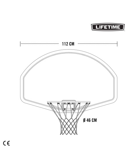 Lifetime Tabela de basquete ultrarresistente 112x72 cm