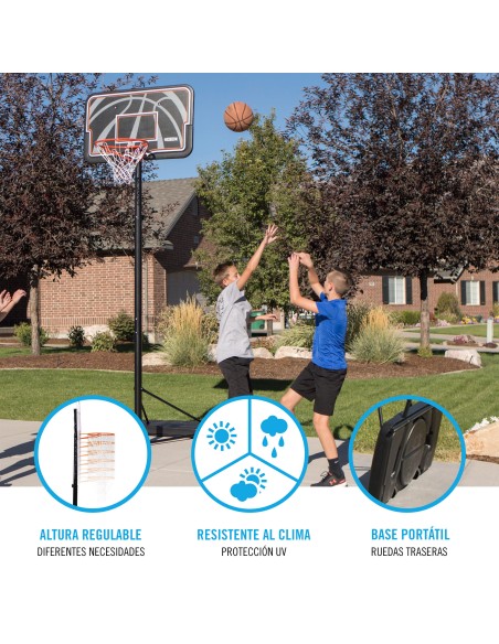 Lifetime Cesta de basquete ultrarresistente, altura ajustável 229/305 cm