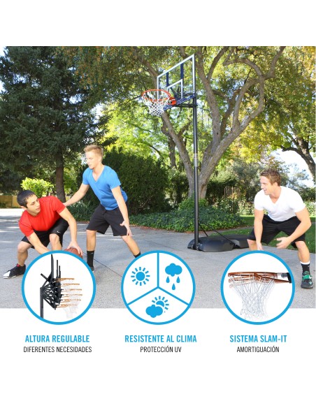 Lifetime Cesta de basquete ultrarresistente altura ajustável de 244-305 cm azul e branca