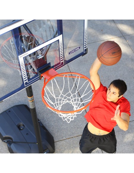 Lifetime Cesta de basquete ultrarresistente altura ajustável de 244-305 cm azul e branca