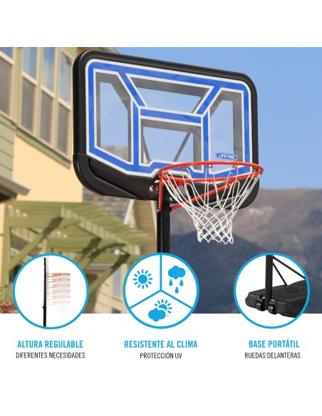 Lifetime Cesta de basquete ultrarresistente altura ajustável de 230/305 cm