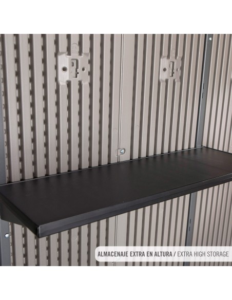 Lifetime Casinha de jardim de 5,9 m² com piso, janelas e prateleiras