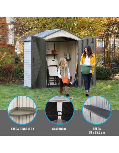 Lifetime Casinha de jardim ultrarresistente 214x142x227 cm