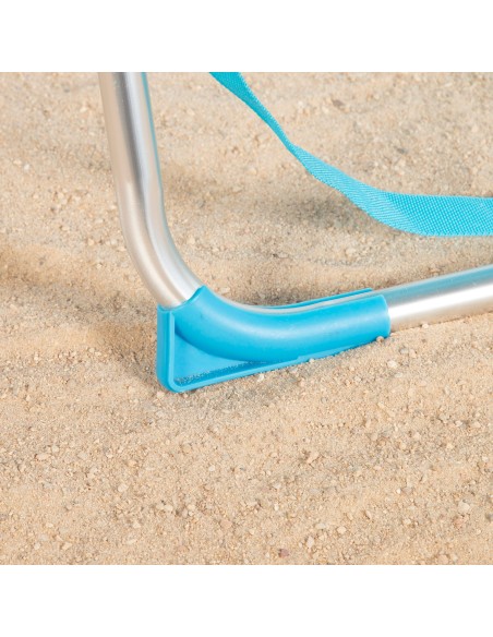 Cadeira de praia dobrável fixa 44x40x72 cm azul