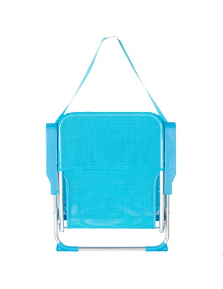 Cadeira de praia dobrável fixa 44x40x72 cm azul