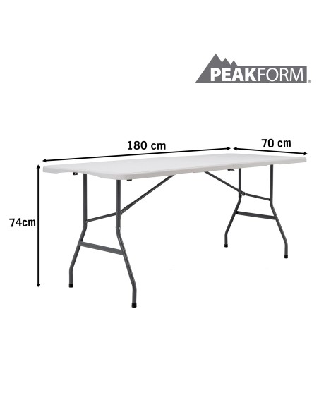 PEAKFORM Mesa retangular dobrável ao meio 180x70x74 cm