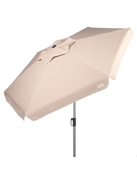 Grande guarda-sol de jardim inclinável à prova de vento 230 cm UV50 marfim