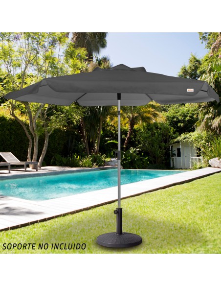 Grande guarda-sol de jardim basculante à prova de vento 230 cm UV50 antracite