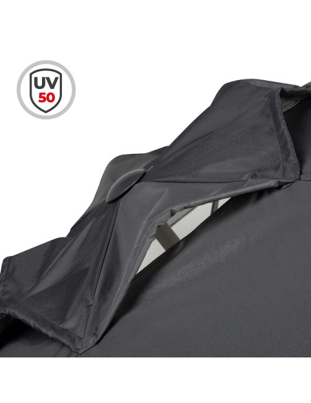 Grande guarda-sol de jardim basculante à prova de vento 230 cm UV50 antracite